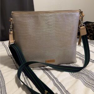 Consuela Iridescent Cream Crossbody Bag
